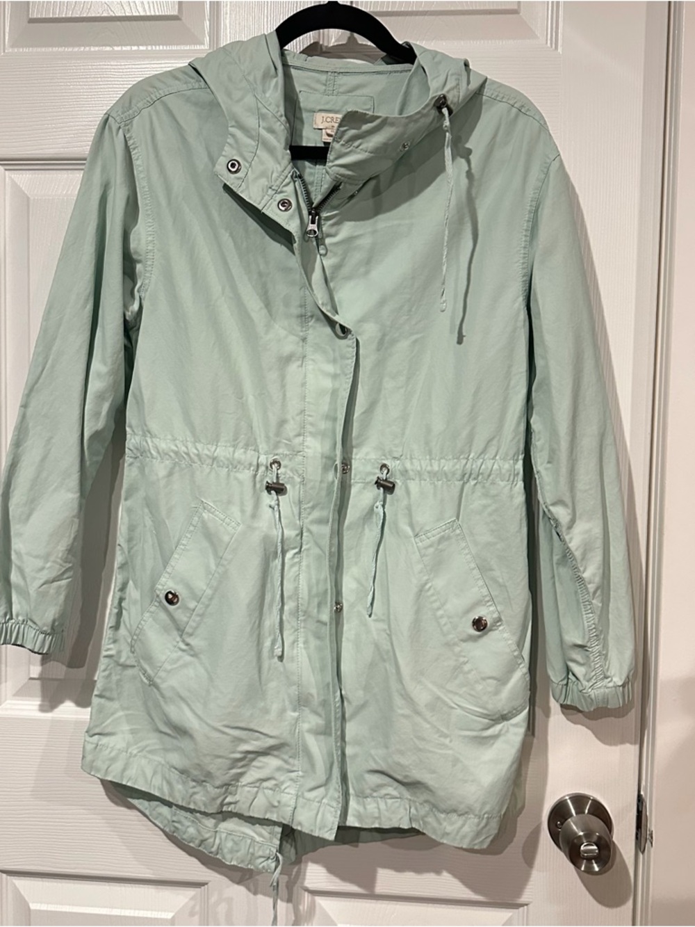 J Crew Mint Green Lightweight Hooded Anorak Jacket XS